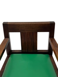 1920s Art Deco Modernist Desk and Armchair Set in Solid Oak